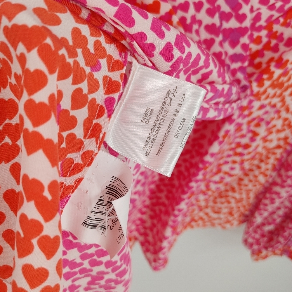 BCBGMaxAzria Silk Heart Print Blouse - Picture 8 of 10